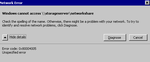 Network Error - Windows Cannot Access
