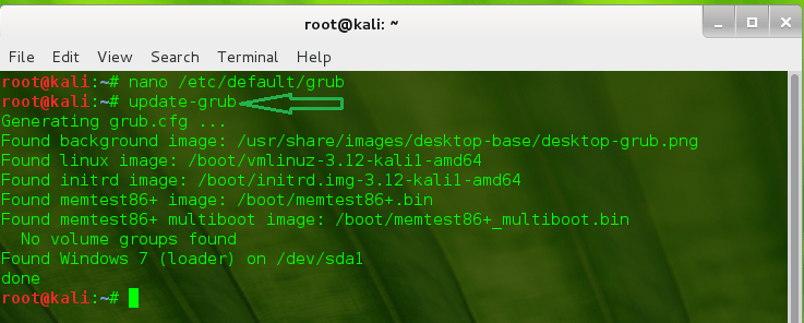 Easily Change GRUB Boot Order in Kali Linux - update-grub