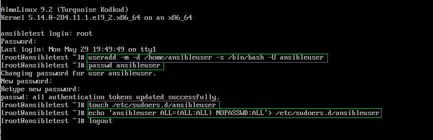How to Install Ansible on Alma Linux 9.2 - Add User